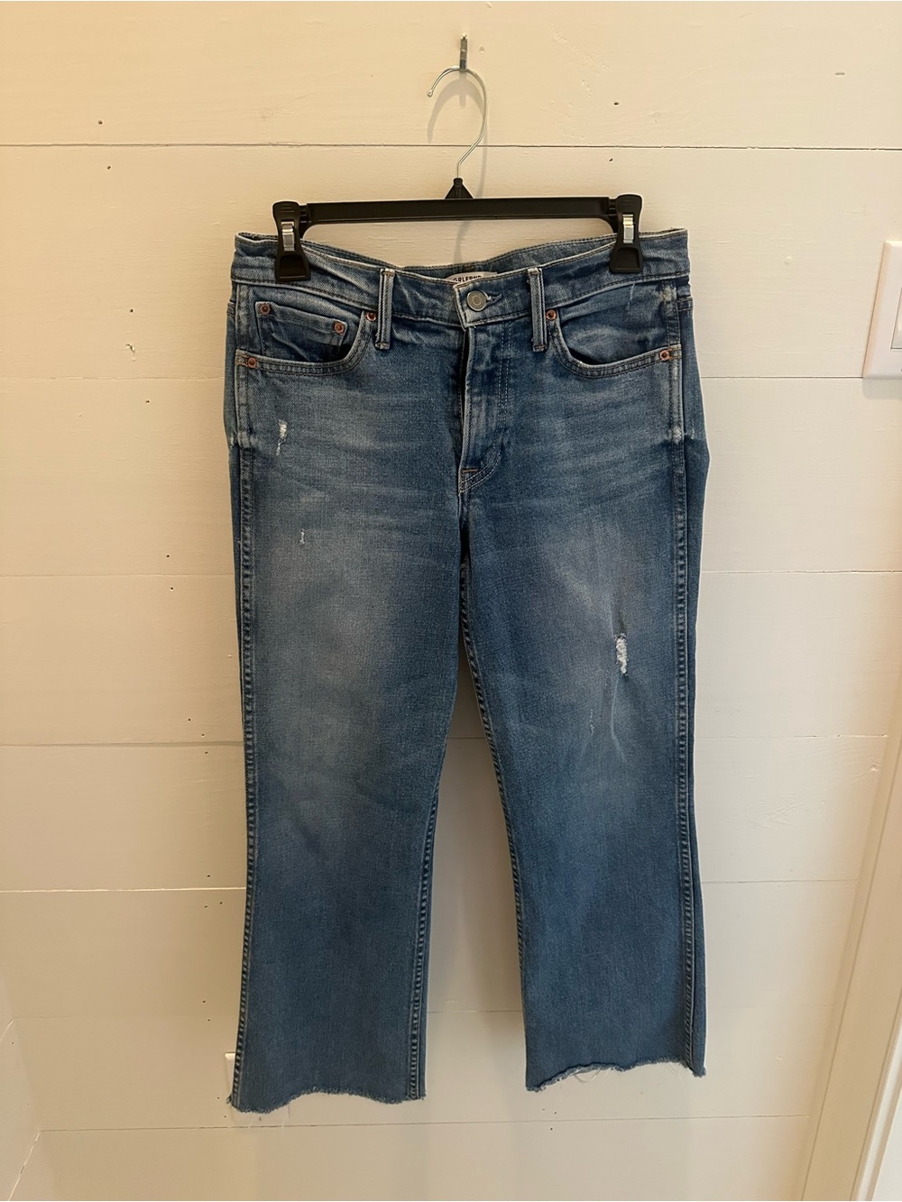 GRLFRND Cropped Flare Jeans